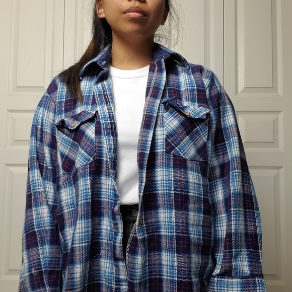 Oversized Blue and red Flannel - Picture 1 of 6